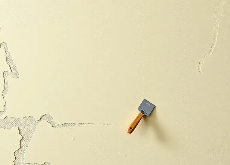 Application d'un enduit décoratif à la lisseuse sur un mur